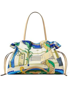 Tory Burch Ella Printed Drawstring Tote - Blue