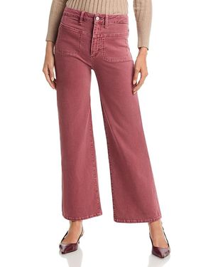 PAIGE Anessa High Rise Wide Leg Jeans - Red