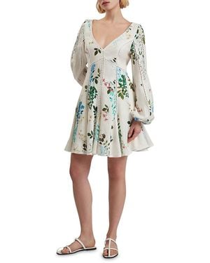 Ted Baker Belvida Linen Floral Lace Trim Dress - White