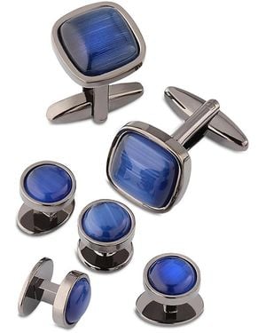 Link Up Fiber Optic Stud & Cufflink Set - Blue
