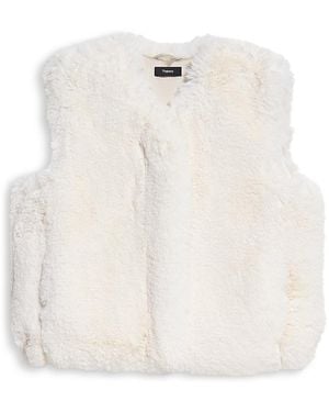 Theory Faux Fur Vest - White