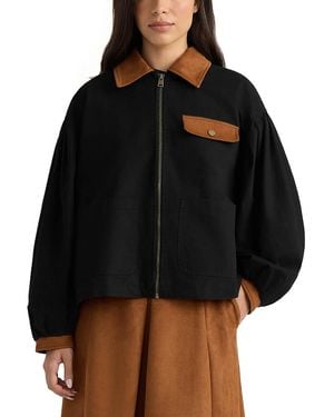 HUNTER Bubble Sleeve Zip Front Jacket - Black