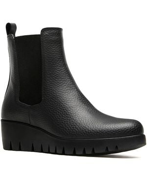 La Canadienne Tinsel Leather Wedge Heel Chelsea Boots - Black
