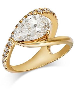 Bloomingdale's Fine Collection Luxe Collection Certified Lab Grown Diamond Pear Shaped East West Ring - Metallic