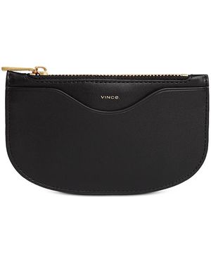 Vince Half Moon Leather Card Case - Black