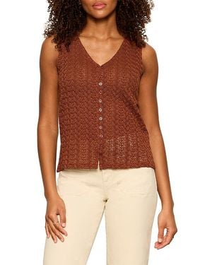 Sanctuary No Rush Button Front Tank - Brown