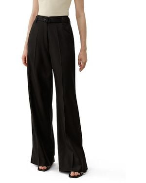 LILYSILK Silk Wool High-Waisted Wide-Leg Pant - Black