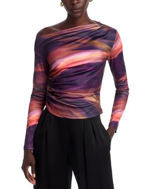 AREA STARS Draped Jersey Top - Red