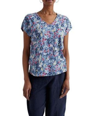 Seasalt Cornwall Studio Glass V-Neck Jersey T-Shirt - Blue