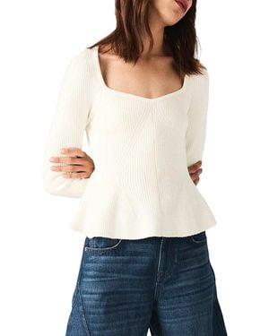 Maje Melun Peplum Sweater - White