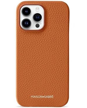 Maison De Sabre Leather Phone Case (Iphone 15 Pro) - Orange