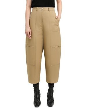 Derek Lam Bentley Cotton Blend Slim Barrel Pants - Natural
