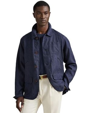 Polo Ralph Lauren Linen Herringbone Utility Jacket - Blue