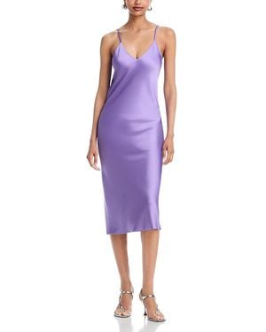 Norma Kamali Sleeveless Bias Slip Dress - Purple