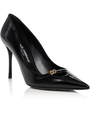 Dolce & Gabbana Patent Leather Stiletto Pumps - Black