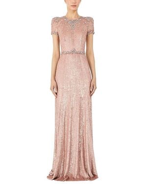Jenny Packham Lombard Embellished Dress - Pink