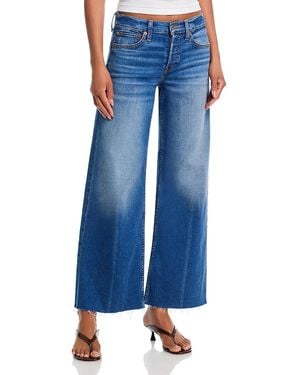 RE/DONE Mid Rise Wide Leg Ankle Jeans - Blue