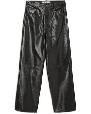 Rohe Bruun Lacquer Baggy Leather Pants - Gray