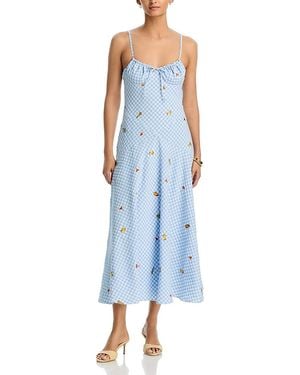 Aqua Check Maxi Dress - Blue