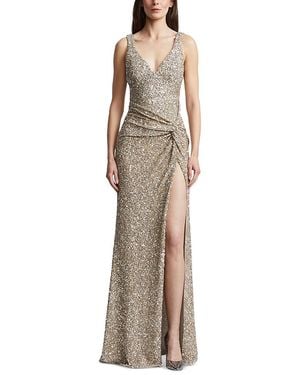 BCBGMAXAZRIA Goldie Sequin Gown - Natural