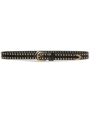 FRAME The Studded Western Leather Belt - White