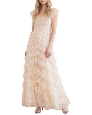 lola backless ballerina dress Studded Chiffon Backless Mini Dress  edikted
