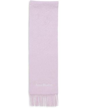 Acne Studios Alpaca Wool Logo Scarf - Purple