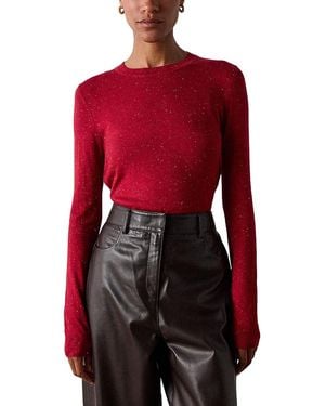 Whistles Annie Sparkle Crewneck Sweater - Red