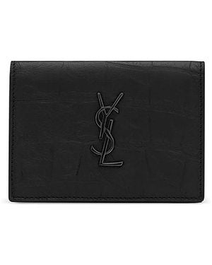 Saint Laurent Cassandre Card Case - Black