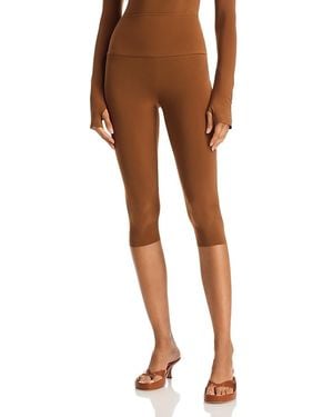 Norma Kamali Pedal Pusher High Waist Capri Pants - Brown