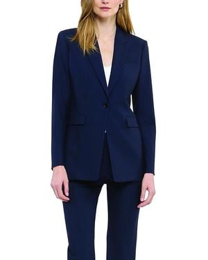Another Tomorrow Single Button Jacket - Blue