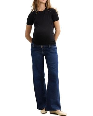 Hatch Collection Under The Bump Relaxed Wide Leg Maternity Jean - Blue