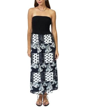 Central Park West Charli Paisley Patchwork Twofor Dress - Black