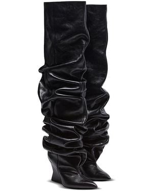 Balmain Wedge Thigh-High Boots - Black