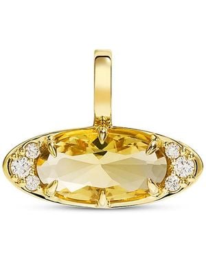 BY PARIAH 14K Ellipse Smokey Quartz & Diamond Pendant - Metallic
