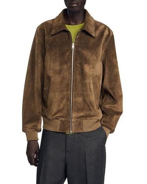 Sandro Leather Jacket - Brown