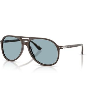 Persol Walter Aviator Sunglasses, 60Mm - Metallic