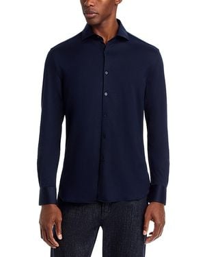 Canali Cotton & Lyocell Jersey Sportshirt - Blue