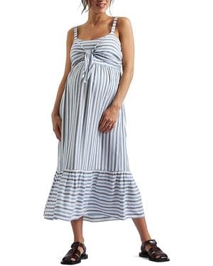 Ripe Maternity Lana Tie Front Dress - Blue