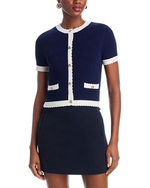 French Connection Bennet Rib Knit Short Sleeve Top - Blue