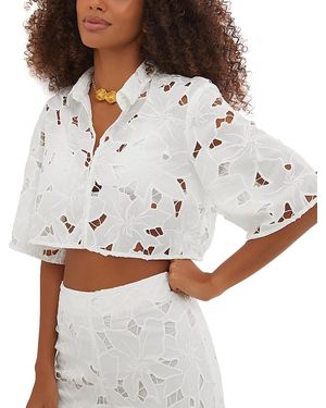 ViX Vix Eloah Embroidered Cropped Top - Gray