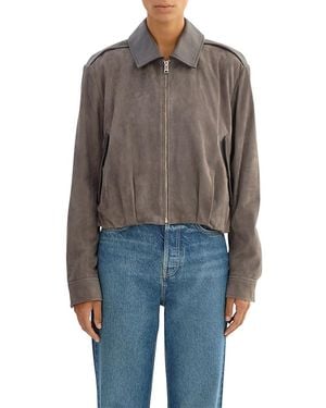 Lamarque Robbie Suede Jacket - Gray