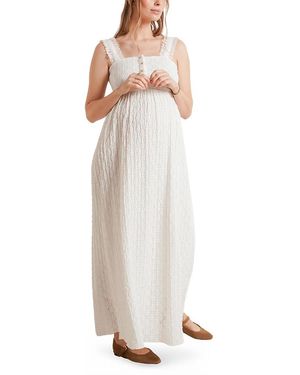 Nom Maternity Emma Nursing Maxi Dress - White