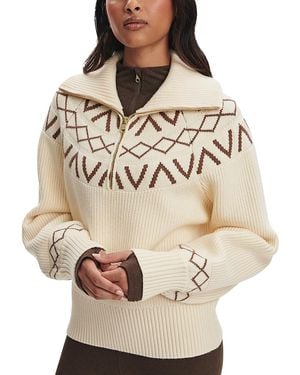 Varley Sigrid Fair Isle Half Zip Sweater - Natural