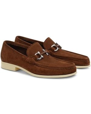 Ferragamo Gancini Ornament Loafers - Brown