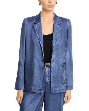 Kobi Halperin Veronica Denim Print Satin Jacket - Blue