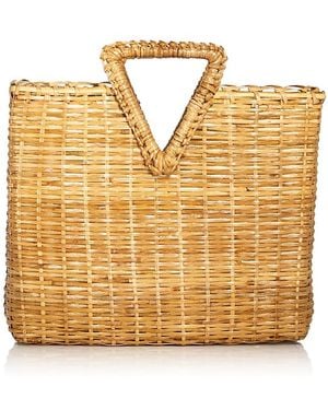 Veronica Beard Vesper Wicker Basket Tote - Metallic