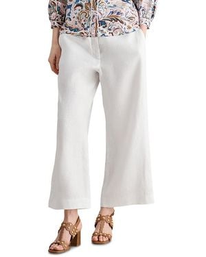 Hobbs Petite Lillie Cropped Linen Pants - Gray