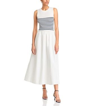 Aqua Mixed Media Maxi Dress - White