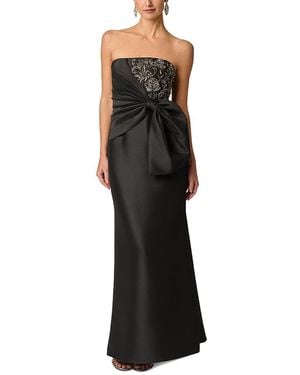 Aidan Mattox Mikado Bow Detail Strapless Dress - Black